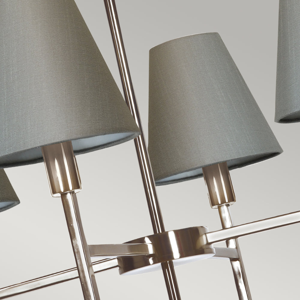 Elstead Lucerne 4 Light Chandelier in Steel and Brushed Nickel