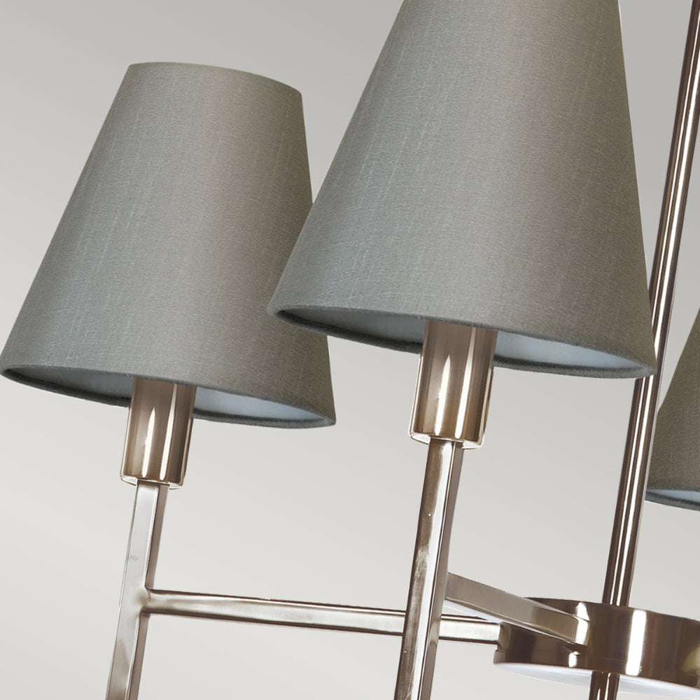 Elstead Lucerne 4 Light Chandelier in Steel and Brushed Nickel