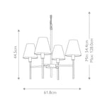 Elstead Lucerne 4 Light Chandelier in Steel and Brushed Nickel