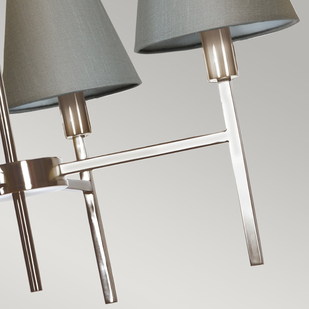 Elstead Lucerne 4 Light Chandelier in Steel and Brushed Nickel