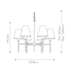 Elstead Lucerne 6 Light Chandelier in Steel and Brushed Nickel