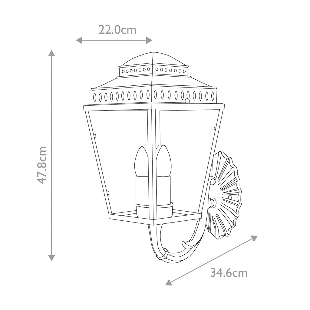 Elstead Mansion House 3 Light Coastal Wall Lantern in Aged Brass
