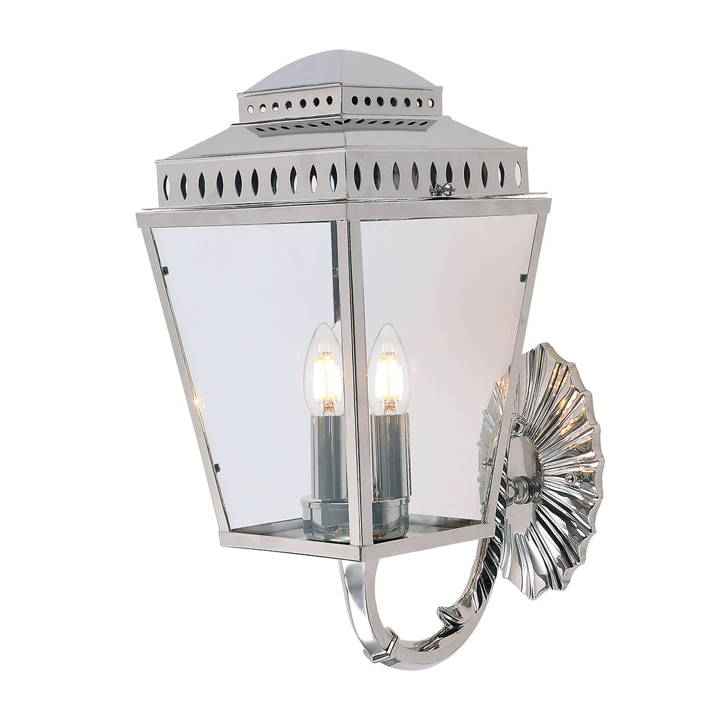 Elstead Mansion House 3 Light Coastal Wall Lantern in Polished Nickel