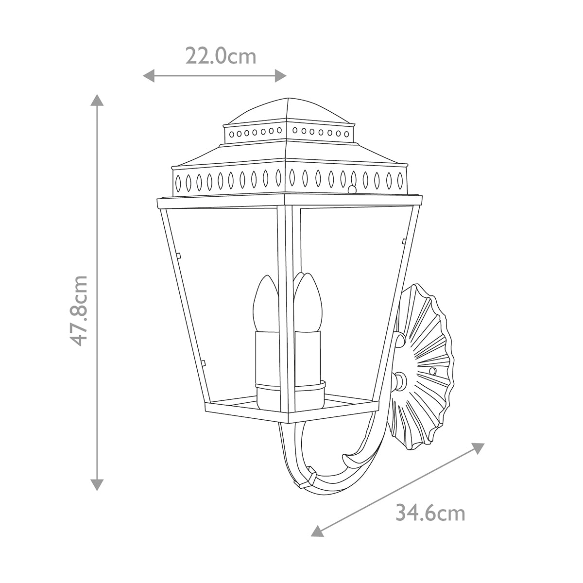 Elstead Mansion House 3 Light Coastal Wall Lantern in Polished Nickel