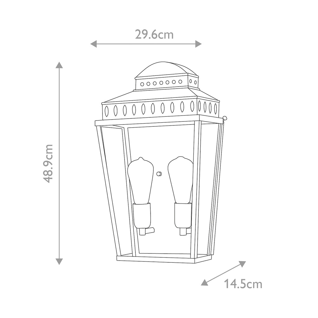 Elstead Mansion House Large 2 Light Coastal Wall Lantern in Brass