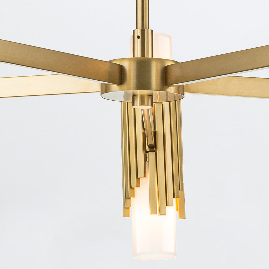Elstead Marvele 10 Light Chandelier Aged Brass with Opal Glass Shade