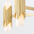 Elstead Marvele 10 Light Chandelier Aged Brass with Opal Glass Shade