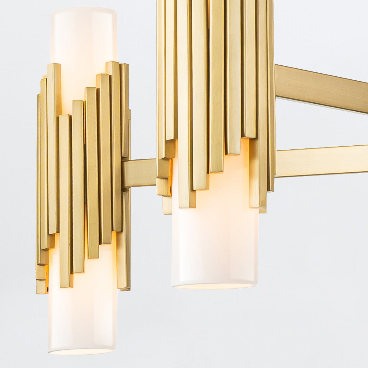 Elstead Marvele 10 Light Chandelier Aged Brass with Opal Glass Shade