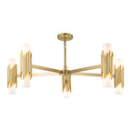 Elstead Marvele 10 Light Chandelier Aged Brass with Opal Glass Shade