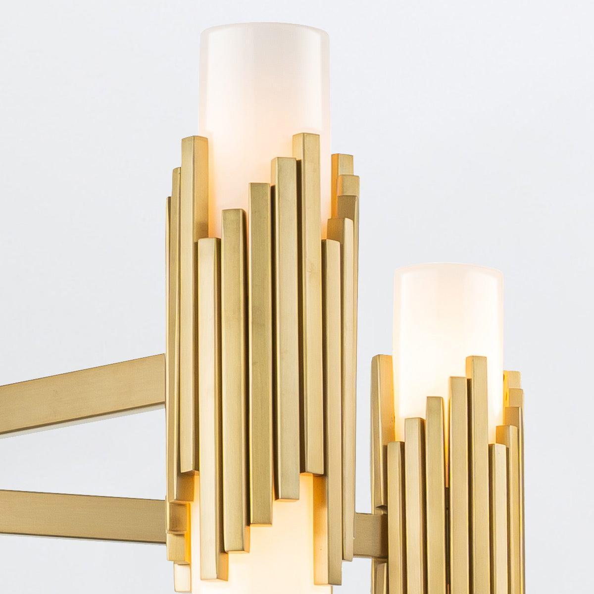 Elstead Marvele 10 Light Chandelier Aged Brass with Opal Glass Shade