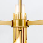 Elstead Marvele 6 Light Chandelier Aged Brass with Opal Glass Shade