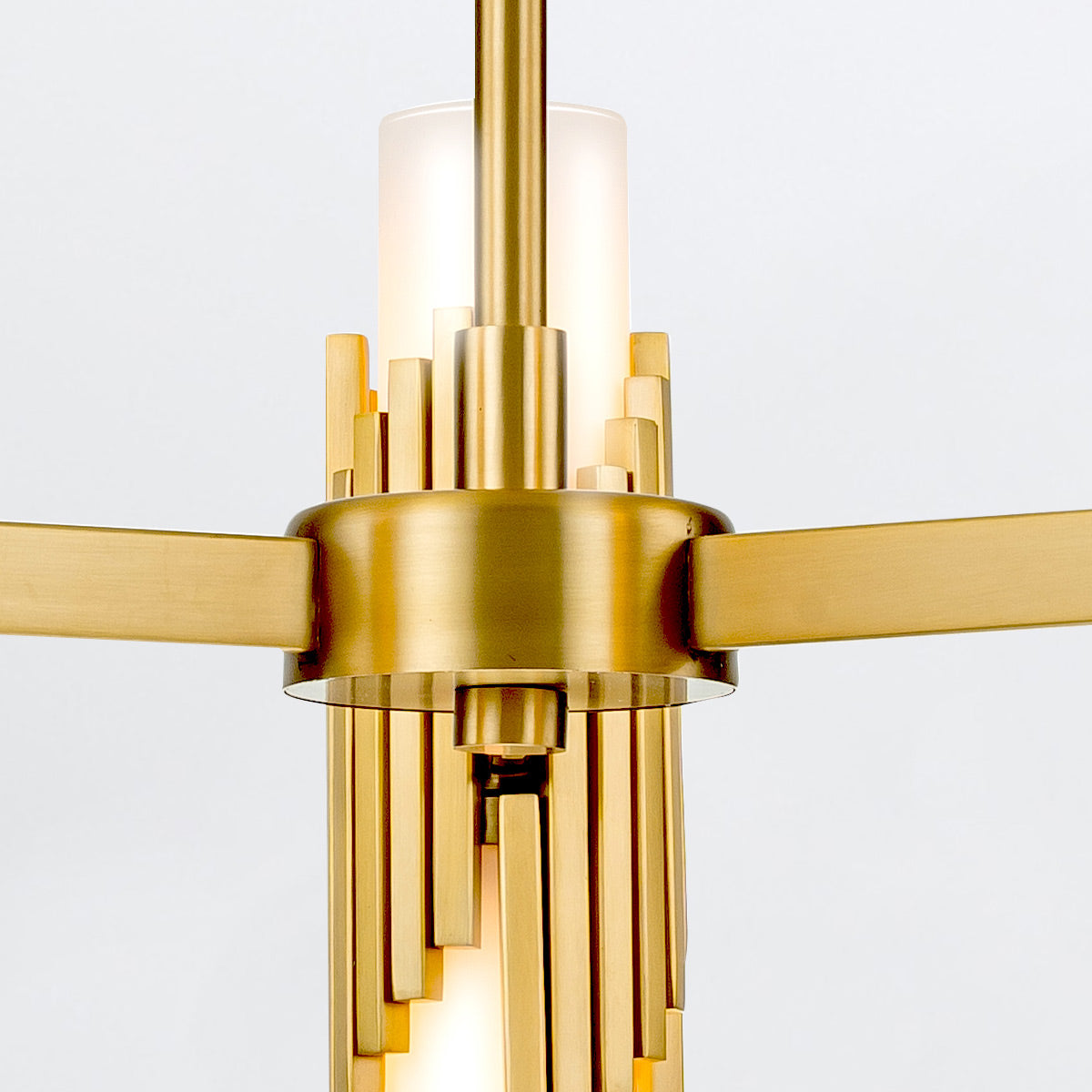 Elstead Marvele 6 Light Chandelier Aged Brass with Opal Glass Shade