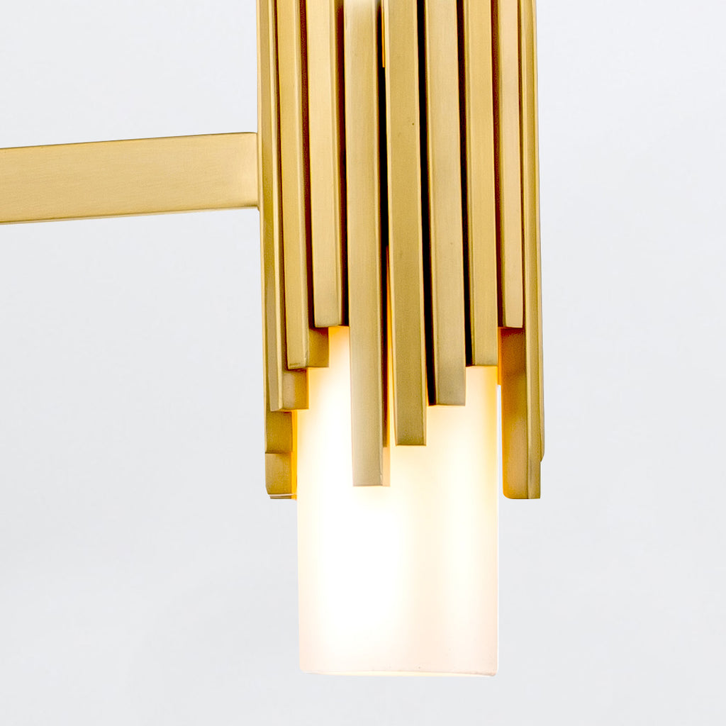 Elstead Marvele 6 Light Chandelier Aged Brass with Opal Glass Shade