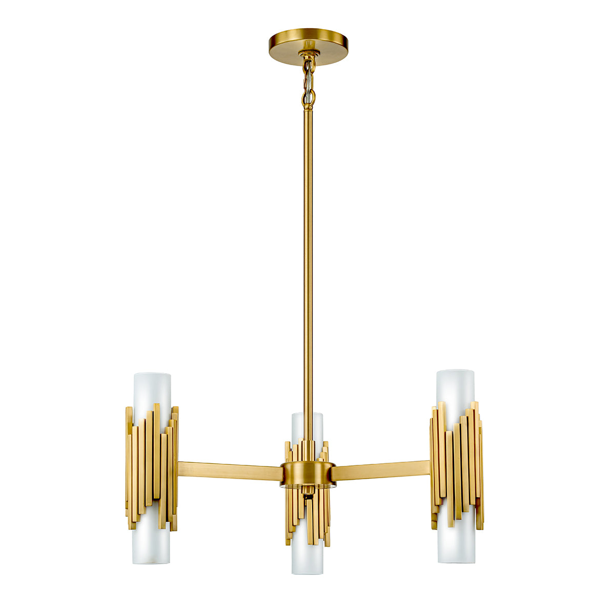 Elstead Marvele 6 Light Chandelier Aged Brass with Opal Glass Shade