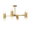 Elstead Marvele 8 Light Chandelier Aged Brass with Opal Glass Shade