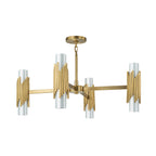 Elstead Marvele 8 Light Chandelier Aged Brass with Opal Glass Shade