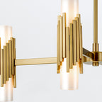 Elstead Marvele 8 Light Chandelier Aged Brass with Opal Glass Shade