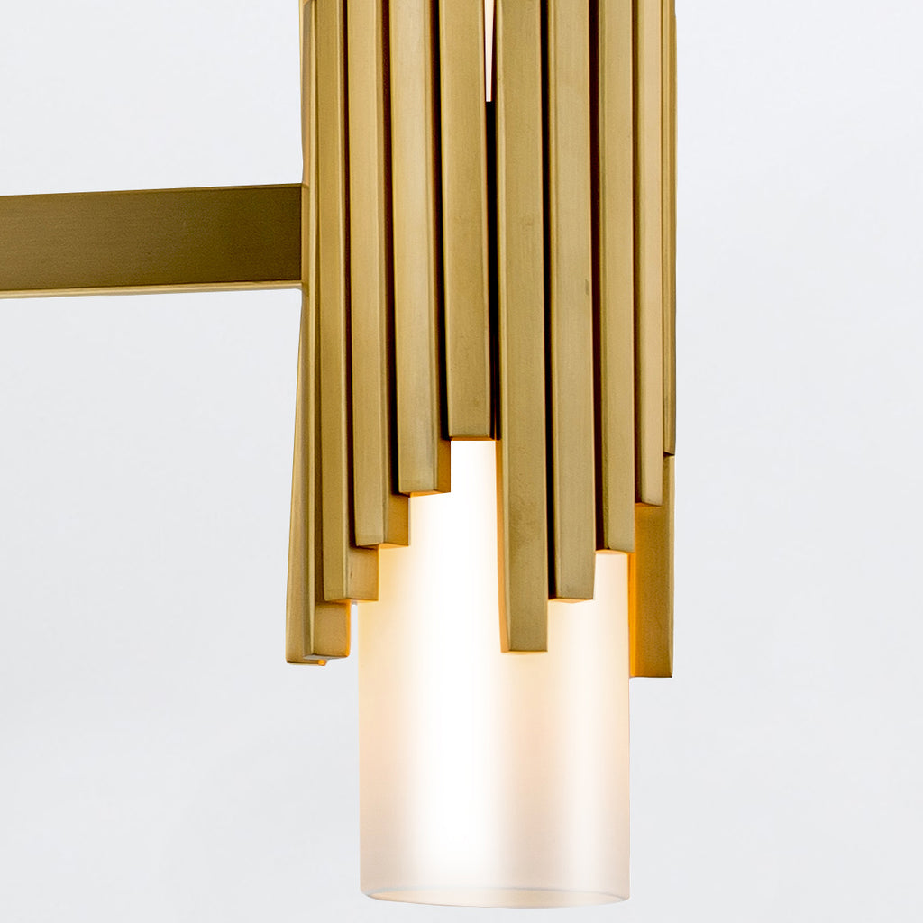 Elstead Marvele 8 Light Chandelier Aged Brass with Opal Glass Shade