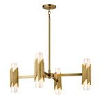 Elstead Marvele 8 Light Chandelier Aged Brass with Opal Glass Shade