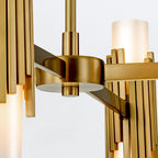 Elstead Marvele 8 Light Chandelier Aged Brass with Opal Glass Shade