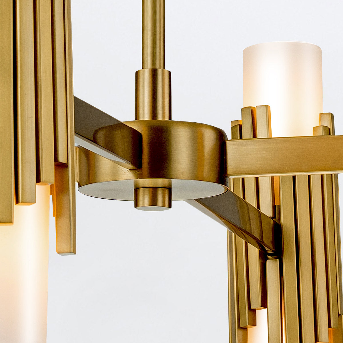 Elstead Marvele 8 Light Chandelier Aged Brass with Opal Glass Shade