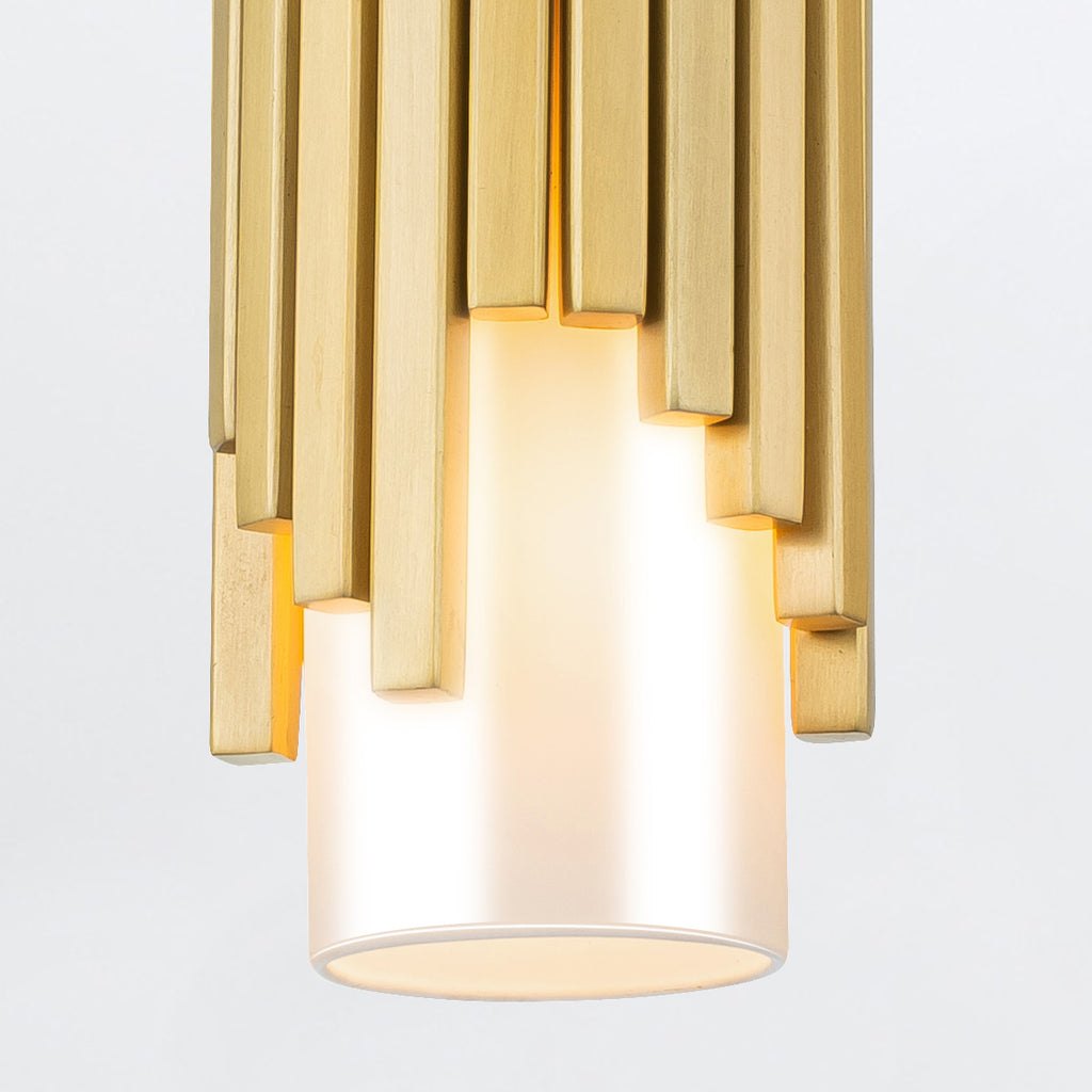 Elstead Marvele Mini Pendant Aged Brass with Opal Glass Shade