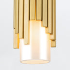 Elstead Marvele Mini Pendant Aged Brass with Opal Glass Shade