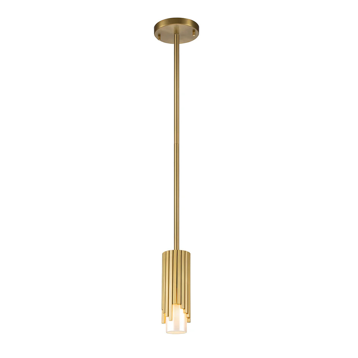 Elstead Marvele Mini Pendant Aged Brass with Opal Glass Shade