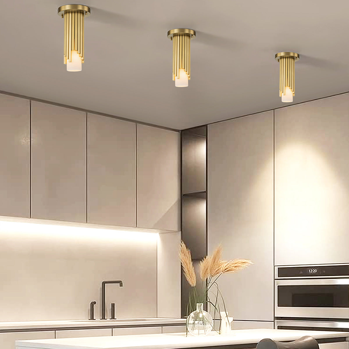 Elstead Marvele Mini Pendant Aged Brass with Opal Glass Shade