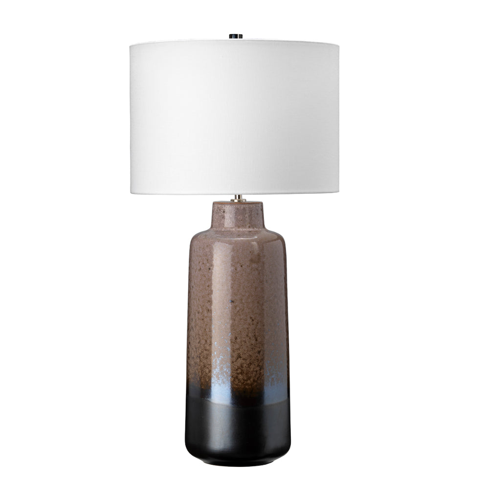 Elstead Maryland Table Lamp in Light Brown Ceramic and Matt Graphite Finish