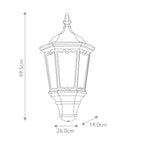 Elstead Medstead 1 Light Outdoor Half Lantern with PIR Sensor in Black