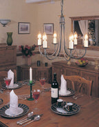 Elstead Minster 6 Light Chandelier in Black and Gold