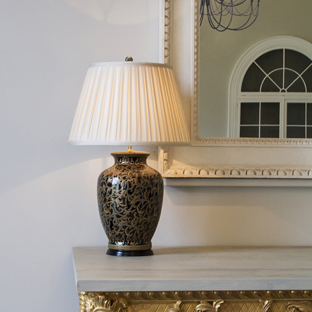 Elstead Morris Large Table Lamp in Gold and Black