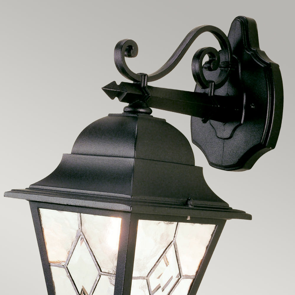 Elstead Norfolk 1 Light Down Wall Lantern in Black