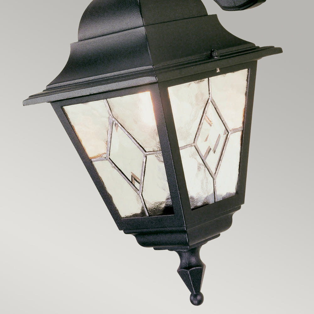 Elstead Norfolk 1 Light Down Wall Lantern in Black