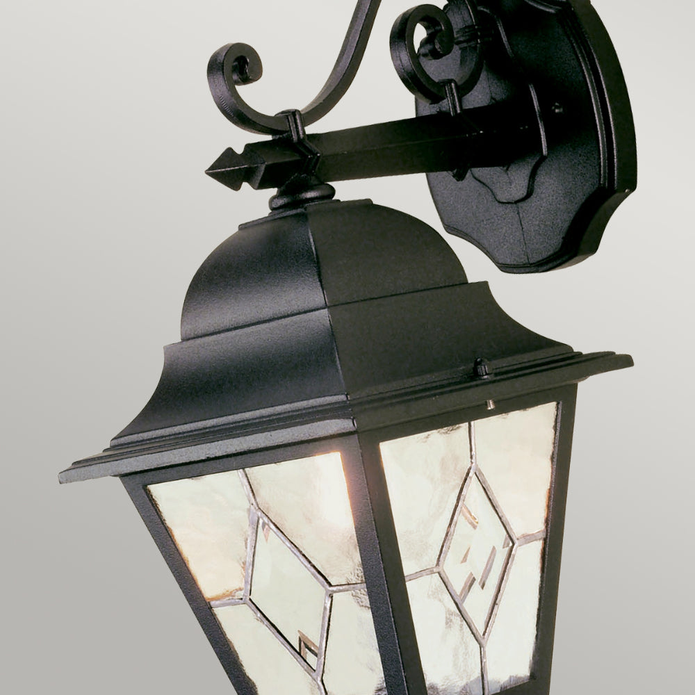 Elstead Norfolk 1 Light Down Wall Lantern in Black