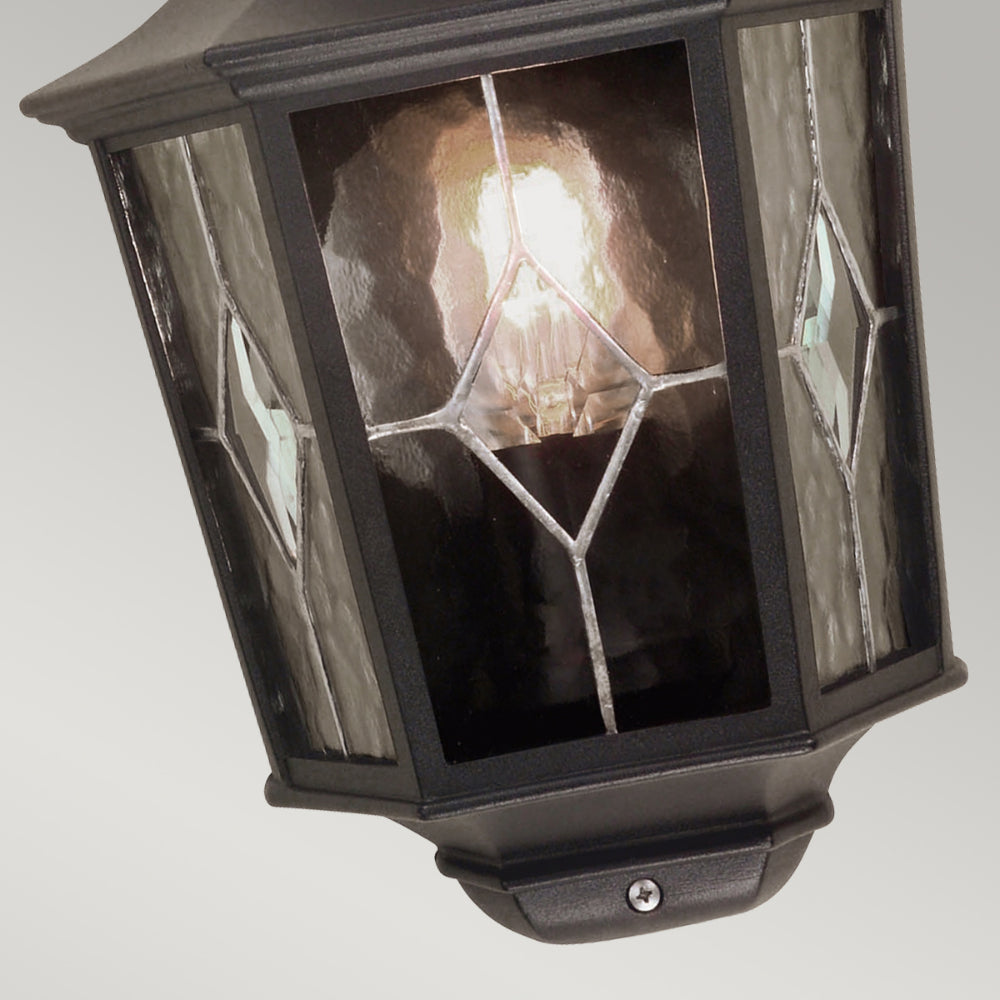 Elstead Norfolk 1 Light Half Lantern in Black