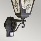 Elstead Norfolk 1 Light Up Outdoor Wall Lantern with PIR in Black