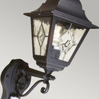 Elstead Norfolk 1 Light Up Outdoor Wall Lantern with PIR in Black