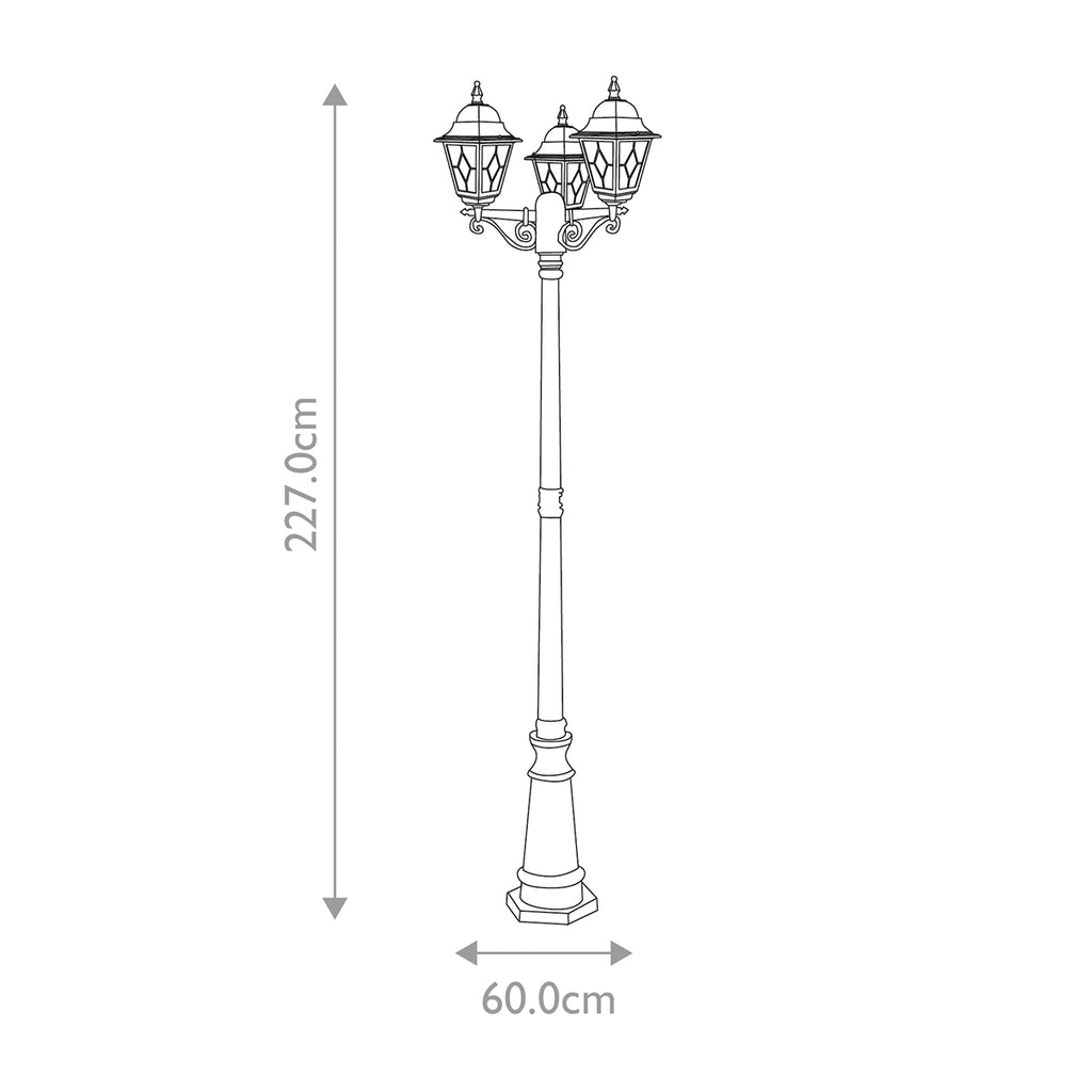 Elstead Norfolk Lamp Post in Black