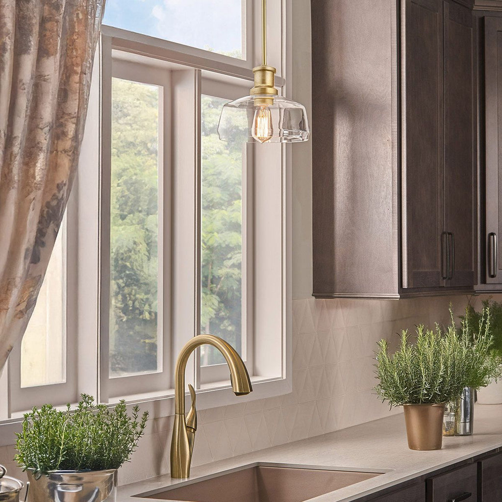 Elstead Notting Hill Duo-Mount Pendant in Painted Natural Brass
