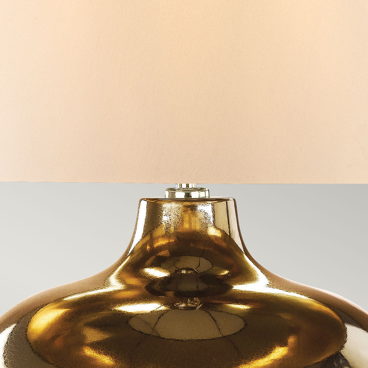 Elstead Ottoman Table Lamp in Metallic Bronze with Ivory Shade