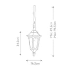 Elstead Parish Mini Outdoor Chain Lantern in Black