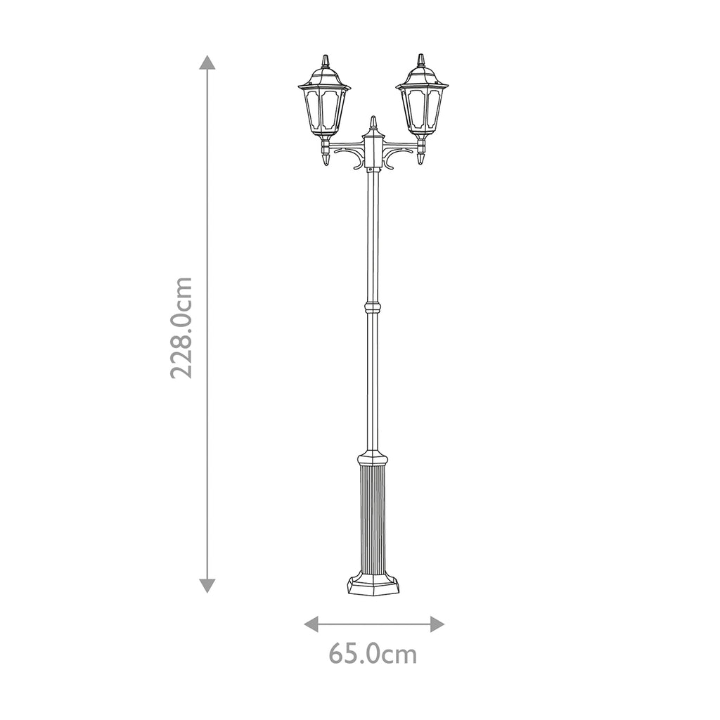Elstead Parish Twin Post Outdoor Light in Black