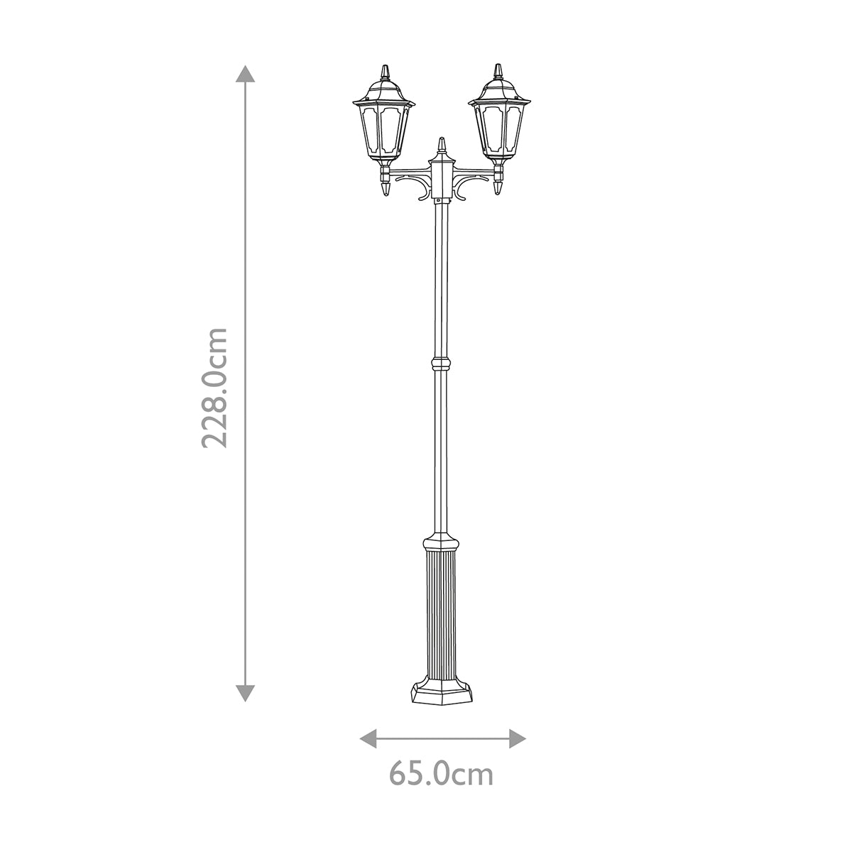 Elstead Parish Twin Post Outdoor Light in Black