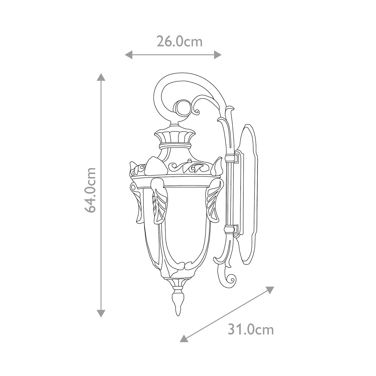 Elstead Philadelphia Large Outdoor Wall Lantern in Old Bronze