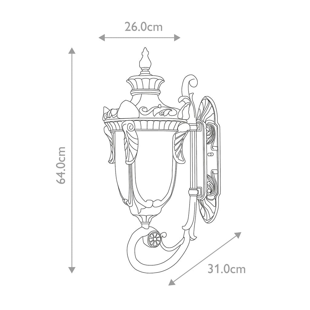 Elstead Philadelphia Large Outdoor Wall Lantern in Old Bronze
