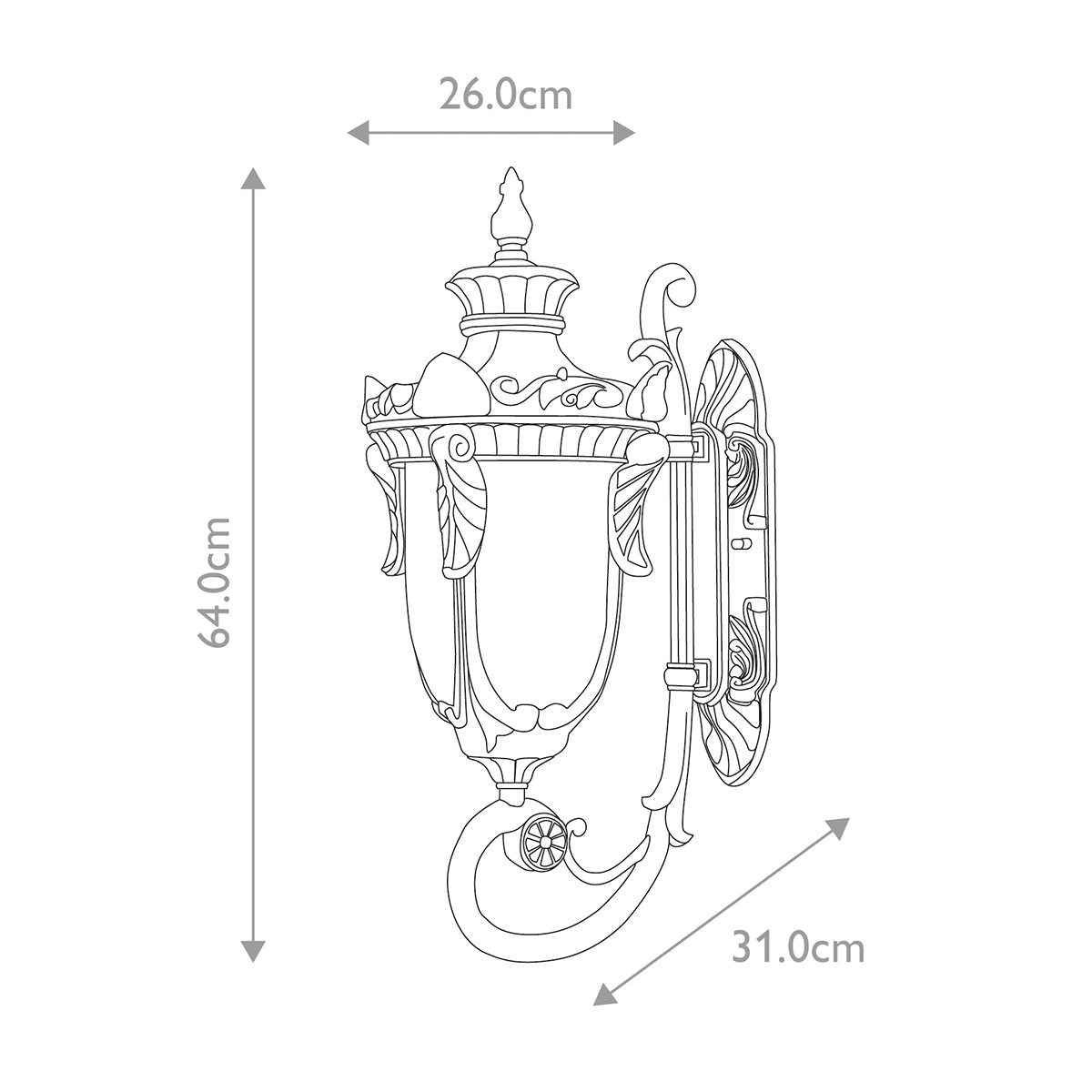 Elstead Philadelphia Large Outdoor Wall Lantern in Old Bronze