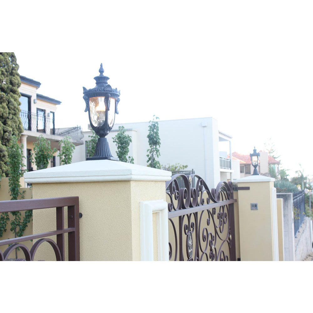 Elstead Philadelphia Medium Outdoor Pedestal Lantern in Old Bronze