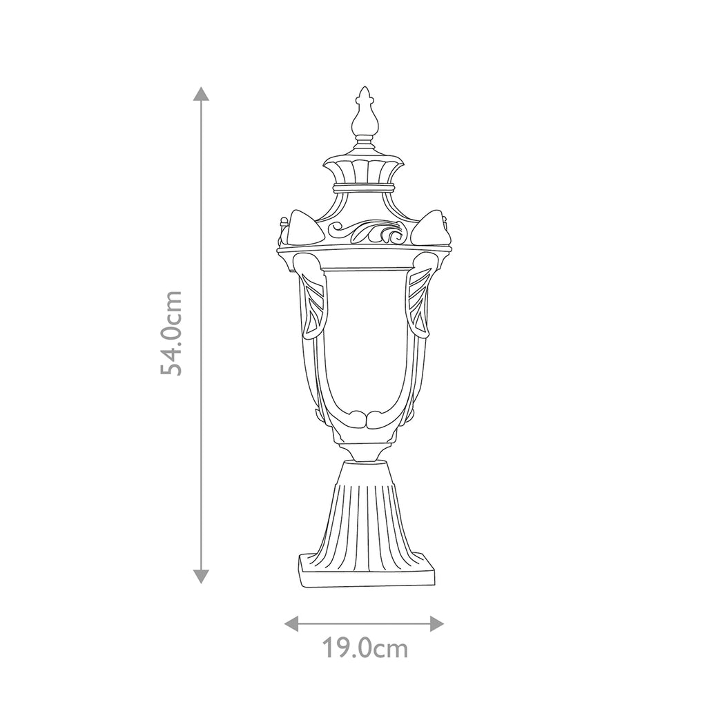 Elstead Philadelphia Medium Outdoor Pedestal Lantern in Old Bronze